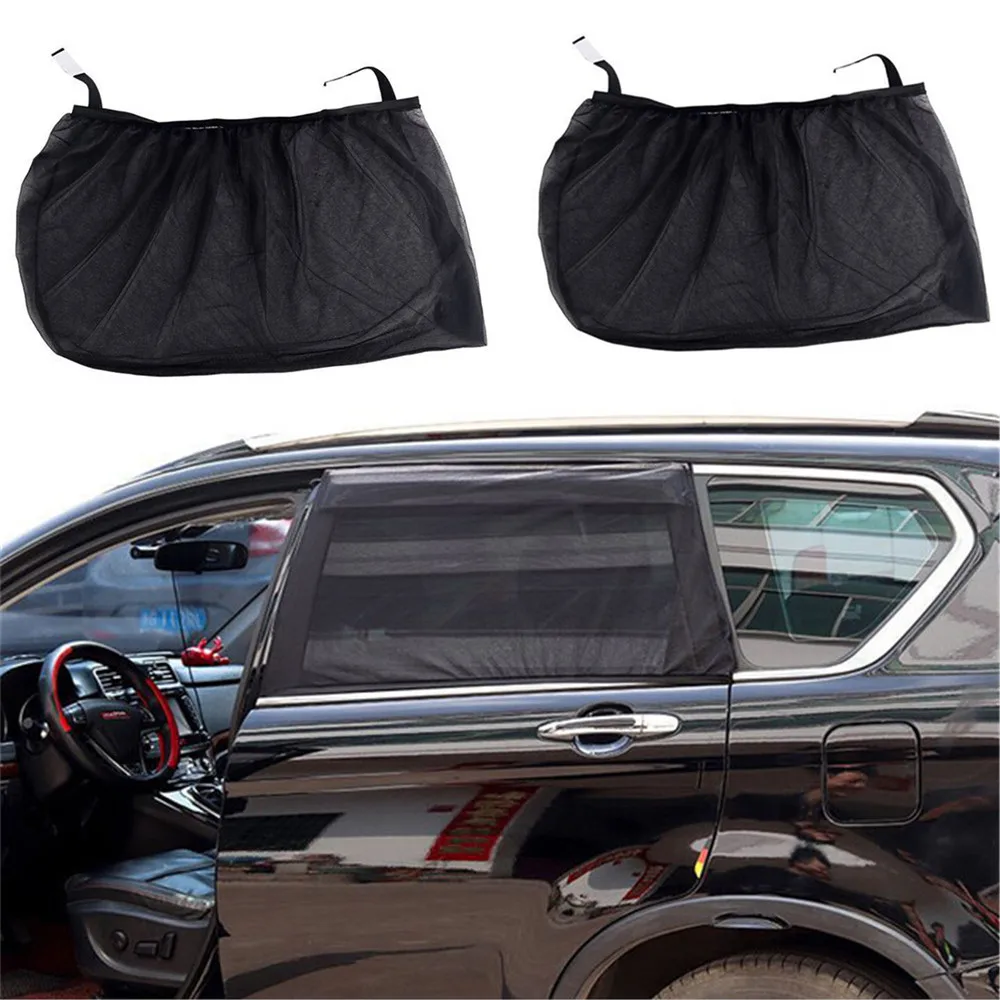 

2 Pieces Car Window Cover Mesh Sunshade Curtain Visor UV Protection Sun Shade Shield Auto Side Window Protector No Heat Mosquito