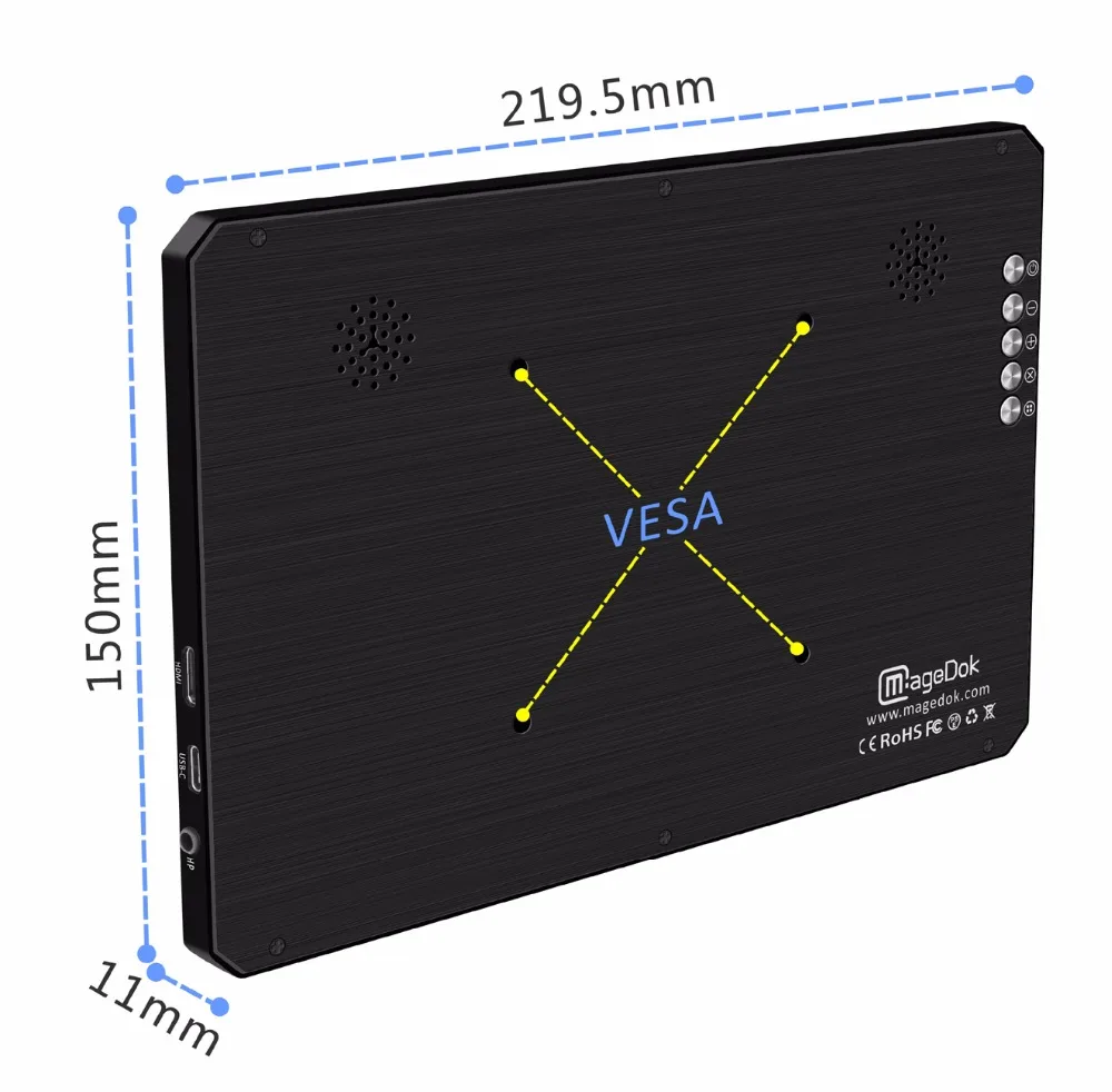  Portable HDR Gaming Monitor-8.9 Inch 1920*1200 IPS QHD LCD Display USB Powered for XboxPS4PS3Raspbe