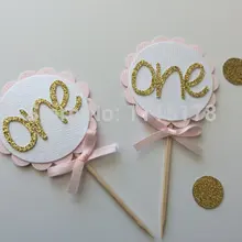 Розовый Золотой Кубок торт Топпер S заказ номер празднования дня рождения, Юбилей Выпускной пищевой выбирает Свадебная вечеринка торт Топпер