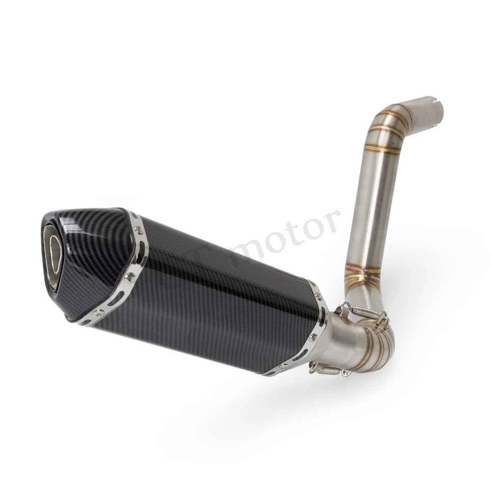 Motorcycle Exhaust System Slip On Middle Pipe Link Pipe For KTM DUKE 390 125 200 Duke390 2012- Slip-On with Exhaust Muffler