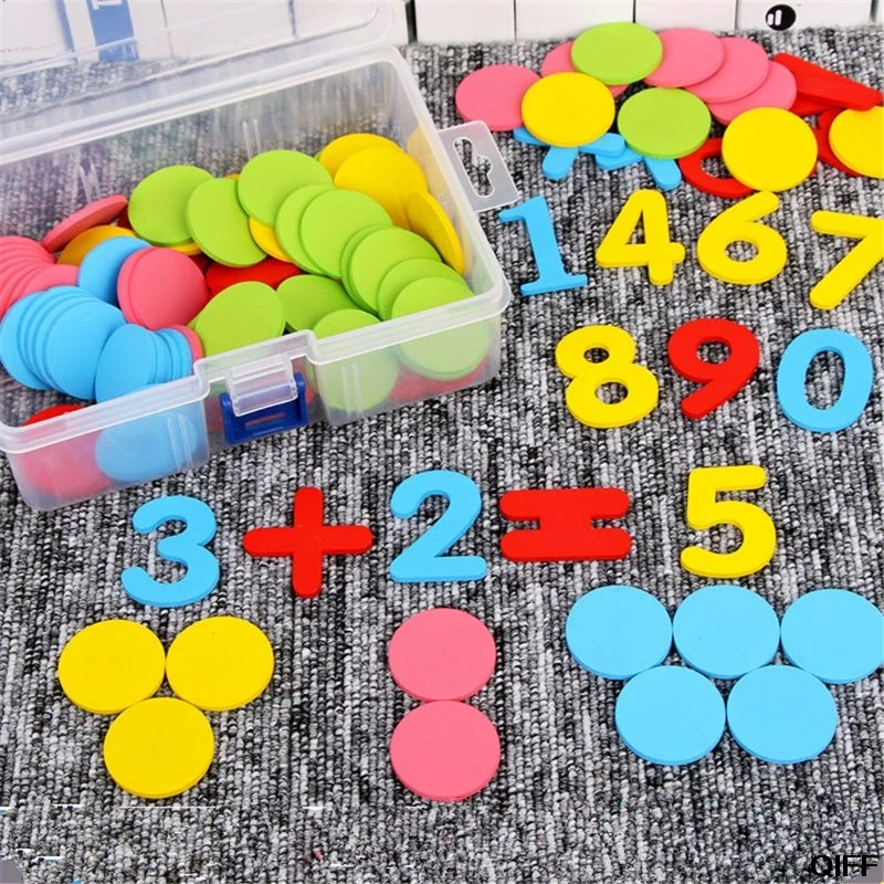 Дропшиппинг 117 шт. счетчики счетных фишек 30 мм смешанные цвета Математические Игрушки для бинго фишки игры Жетоны с коробкой для хранения