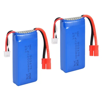 

LCLL-2PCS 7.4V 25C 2000mAh R Plug Battery for Syma X8C X8W X8G Drone Quadcopter