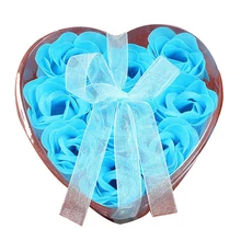 9 шт Ароматические Лепестки розы мыло для тела свадебный подарок(синий