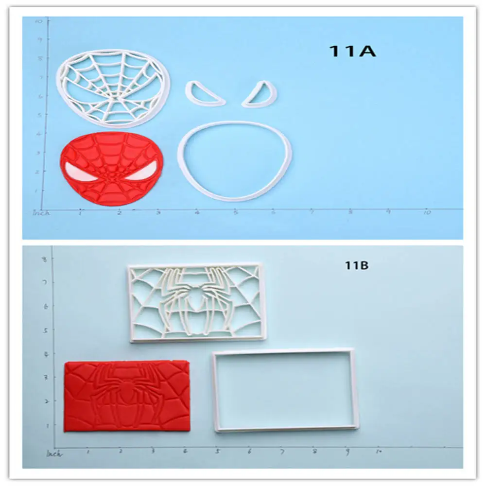 

Super Hero Spider Man Sugarpaste cookie Cutters for Cake Cutters Custom Made 3D Printed Cookie Cutter Set Cupcake Baking Moulds