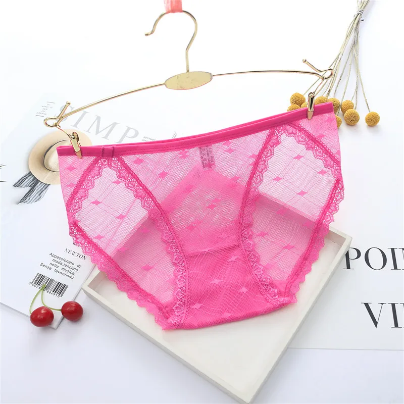 Ultra-thin Seamless Briefs Transparent Mesh Women Underwear Panties Lace Panties Women Ladies' Tempting Sexy Panty Underpants 39 (6)
