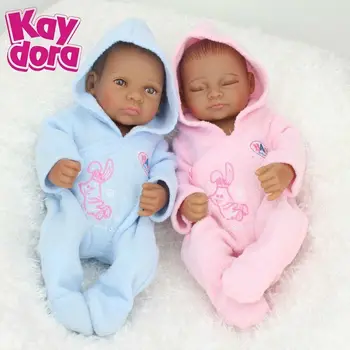 

10" Reborn Baby Girl Boy Doll Twins Realistic African America Baby Kids Gift Two Baby Doll For Your Family