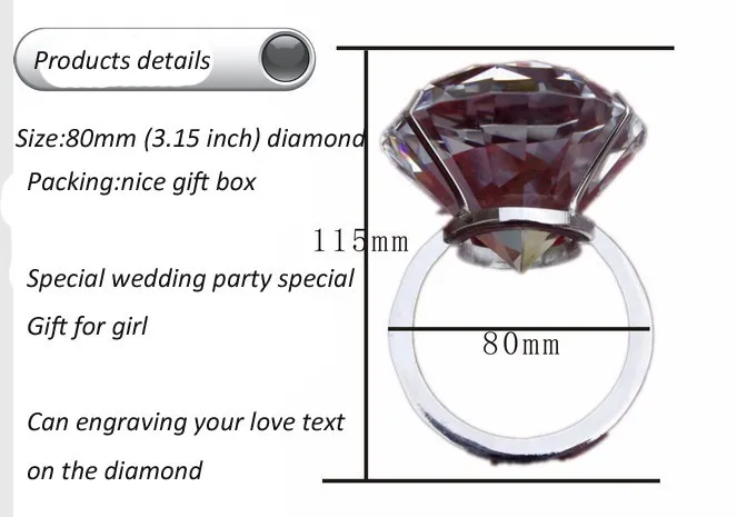 80 мм супер алмаз большого размера napki кольцо с логотипом для сюрприза свадебные подарки для девочек день рождения особенные Любовь Подарки