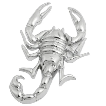 

AUTO -Metal Silver 3D for Motorcycle Car Van Scorpion Emblem Sticker