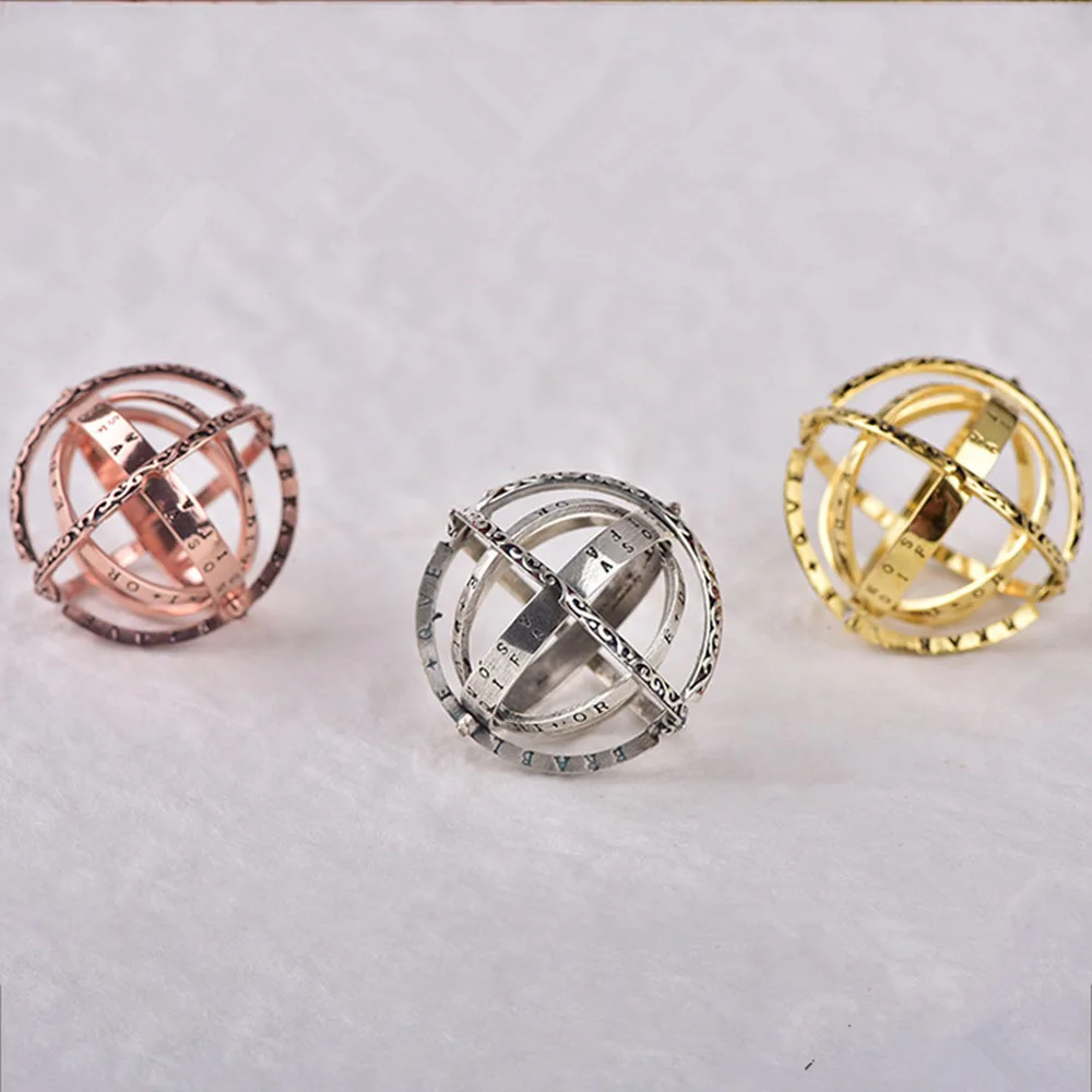 Online S925 2019 anillo de bola de esfera astronómica anillo de dedo cósmico pareja amante de los hombres joyería Dropshipping Rosa oro plata anillo de regalo