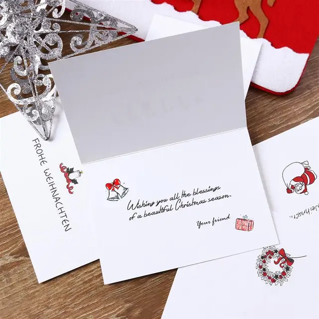 nicexmas 24pcs christmas greeting card kits with 26pcs envelope 12 designs winter holiday greeting cards
