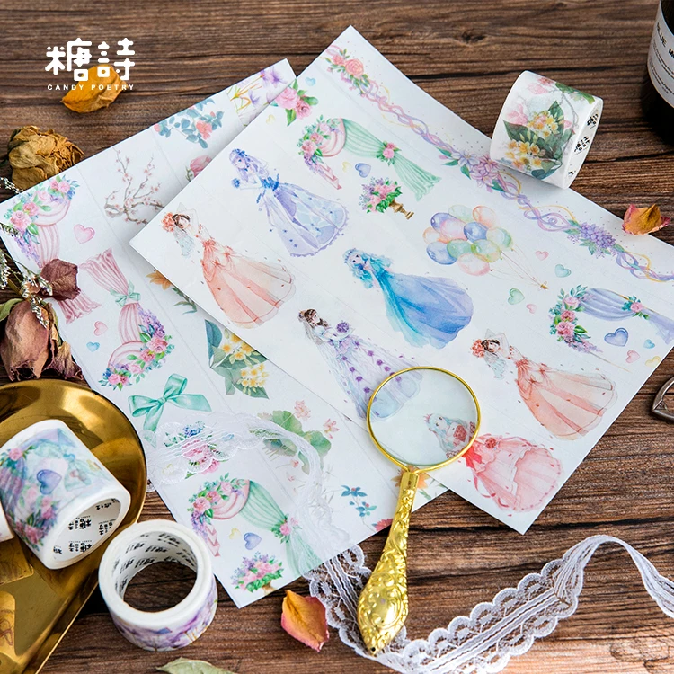 10 pcs Washi Tapes DIY Flower Yarn Girls paper Masking tape Decorative