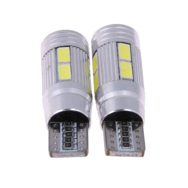 2 шт. Автомобильные светодиодные лампы T10 5630 10 SMD W5W 12 В|Сигнальная лампа| |