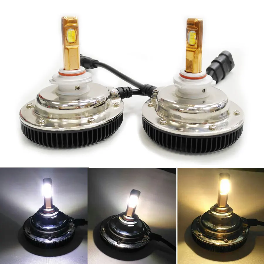 HARBLL 12V 60W H9 LED Bulb Auto Car Headlight Lamp for 4200k 5500k 6000k Light Source TriColored