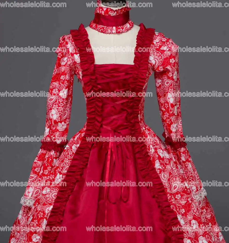 Лидер продаж красный Викторианский Ренессанс праздничная одежда бальное платье queen театральный костюм костюмы вечерние