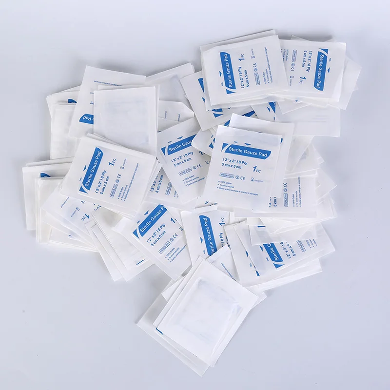 

100Pcs/lot Non-Woven Gauze Swabs Braces Support Medical Sterile Wound Gauze Sponges Cotton Safe Surgical Dressing Pads