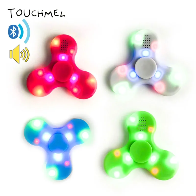 Led Finger Stress Relief Toy Hand Spinner Bluetooth Speaker Fidget Spinner