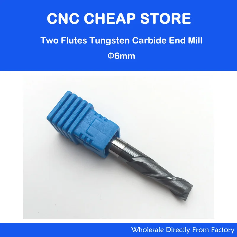 

3PCS HRC55 two 2 flutes for aluminum Steel End Mill / milling cutter 6*6*15mm OVL 50MM CNC Milling Cutter NANO Coated