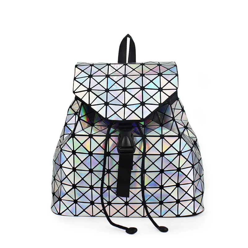 

New Women Luminous Backapck School Geometric Sequin Female Backpacks For Teenage Girls Bagpack Holographic Bao Backpack Book Bag