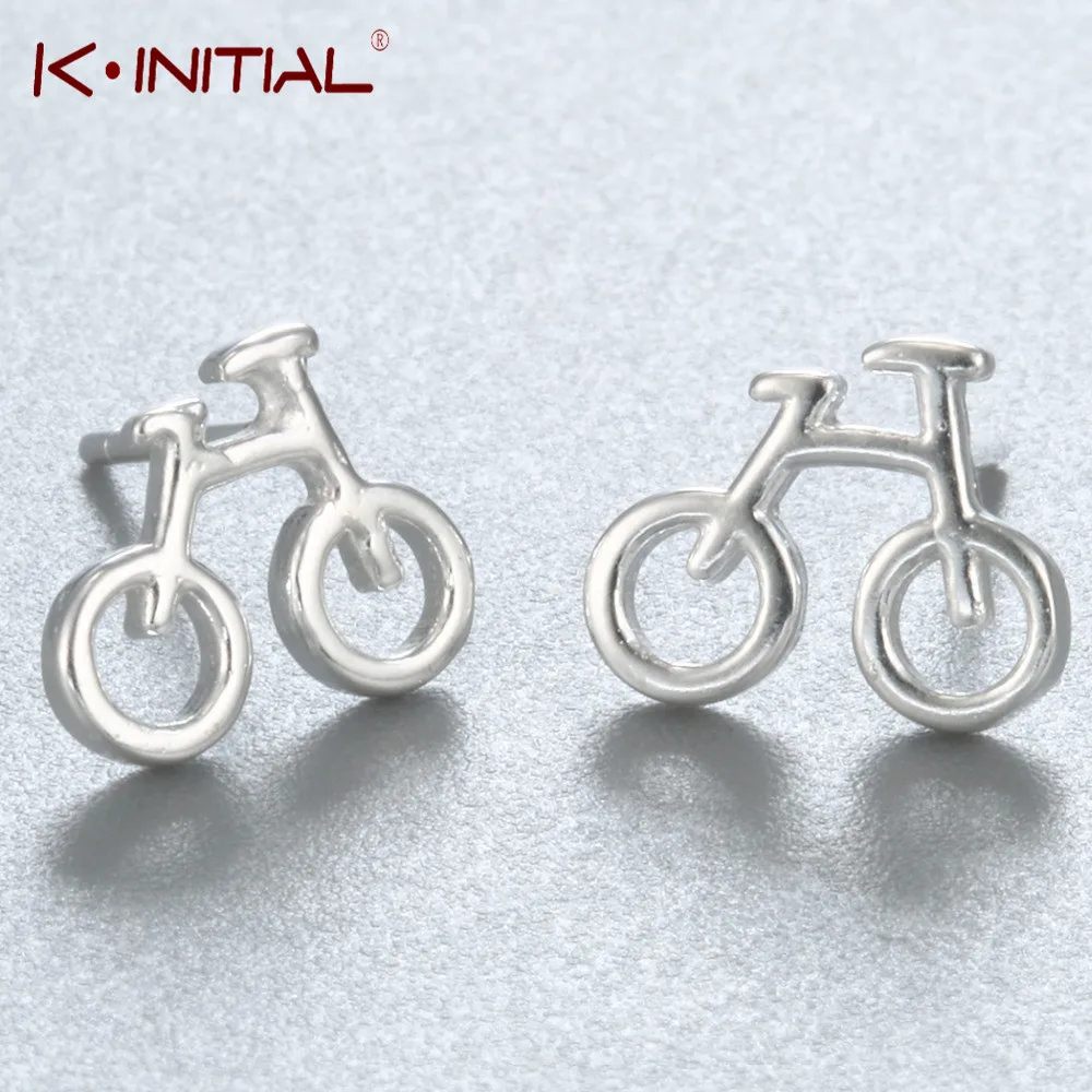 Kinitial Fashion Rider Design 925 Sterling Silver Bike bicycle Shaped