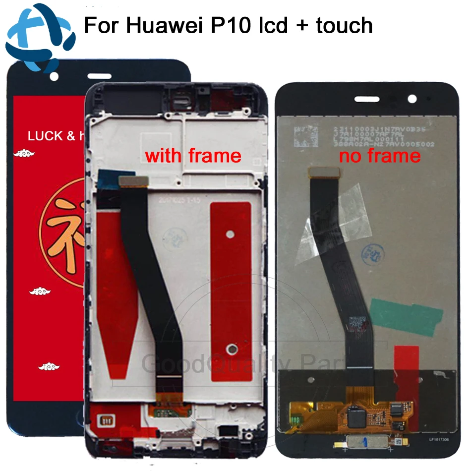 5 1 ''для Huawei P10 LCD сенсорный экран дигитайзер с рамкой в сборе Замена для VTR-L09