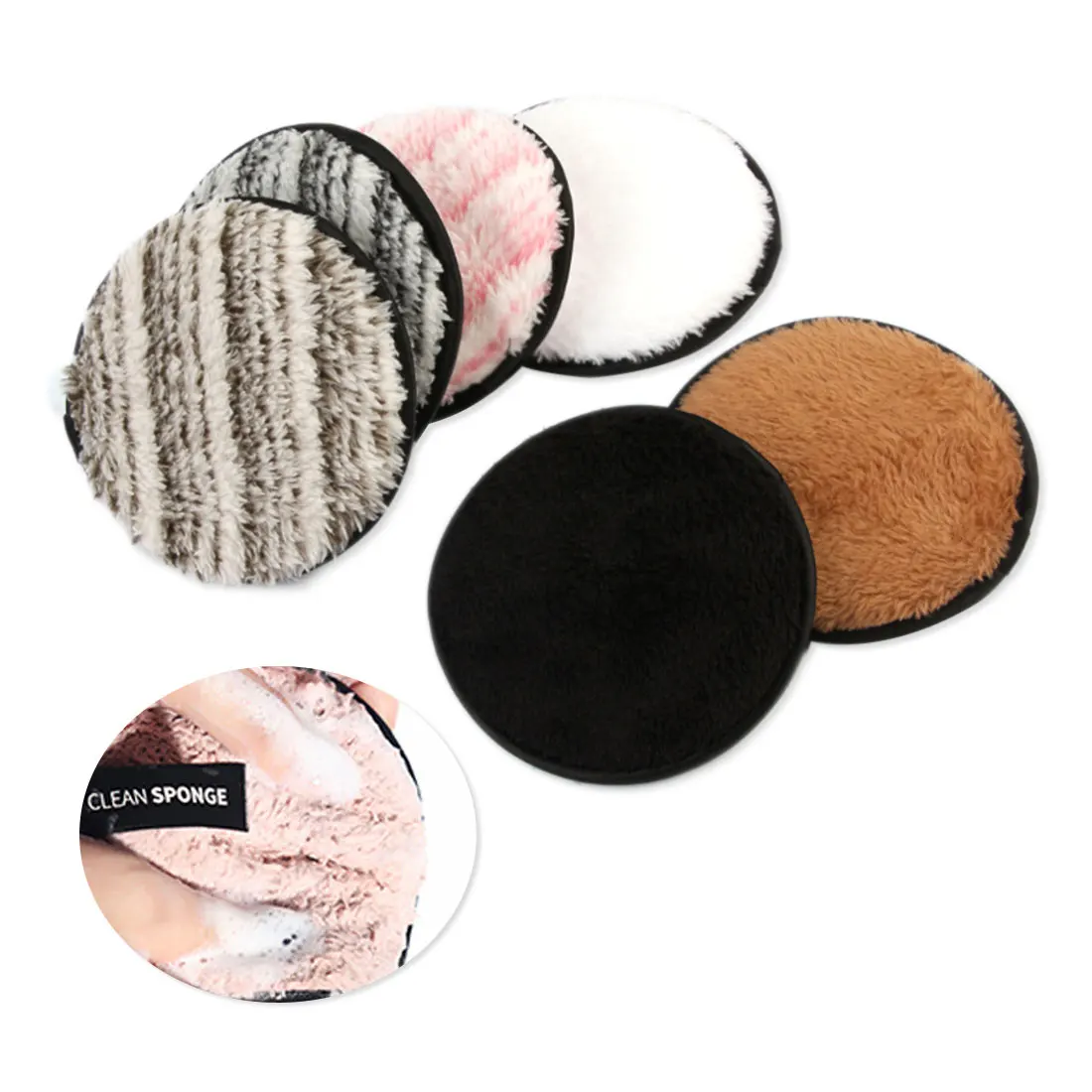 White 1Pcs Make up Face Cleansing Makeup Clear Makeup Remover Microfiber Pads Remover Soft Towel Makeup remover Sponge