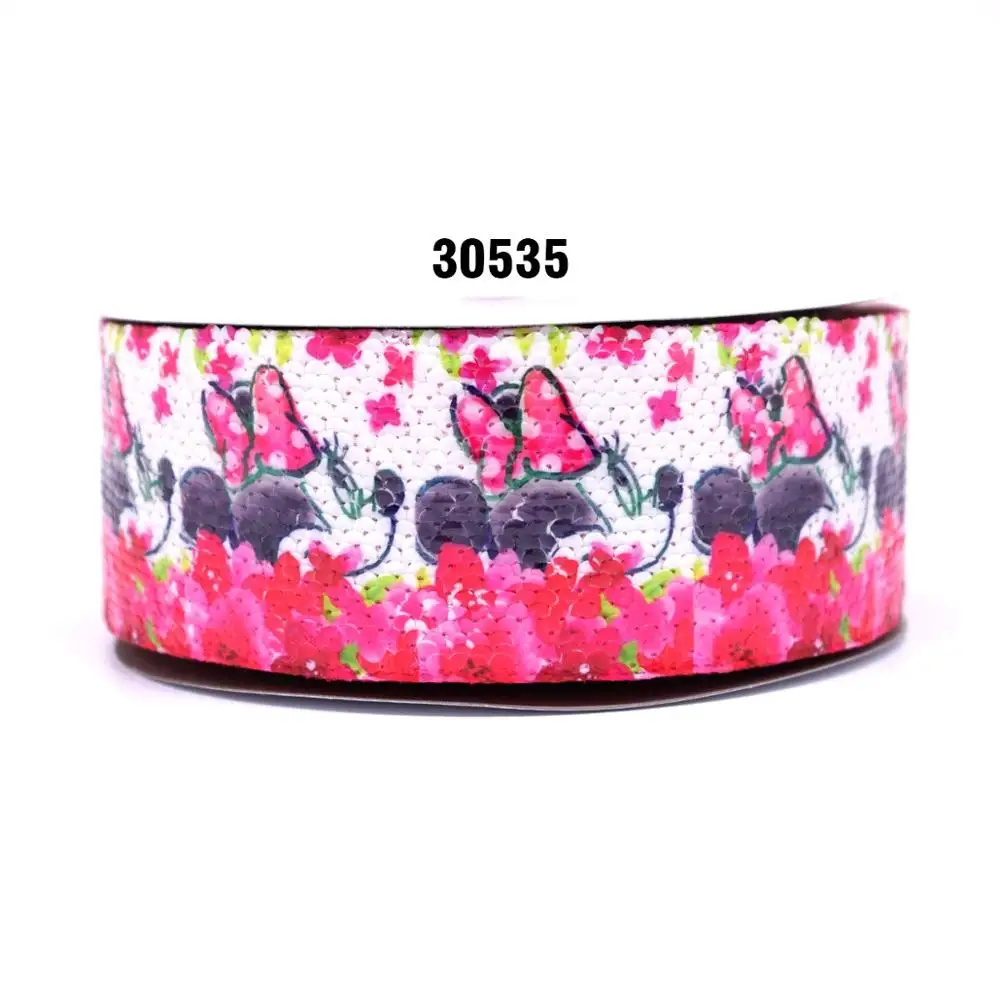 

Free shipping reversibal printed sequin ribbon 30535