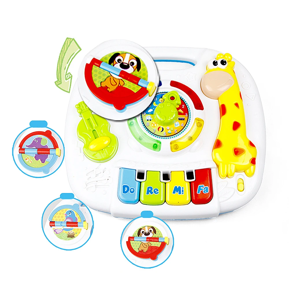 

Study Table Baby Educational Toys For Children Christmas Gifts Multifunctional Early Study Table With Music Animals Long Deer