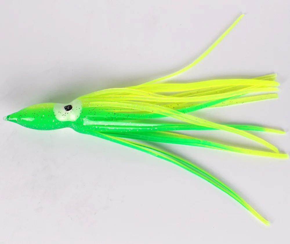 fishing lure juFE-50pcs-Mix-Color-Artificial-Bait-4-5-Hoochie-Squid d-Skirt-Octopus-Saltwater-Fishing-Lure-Free