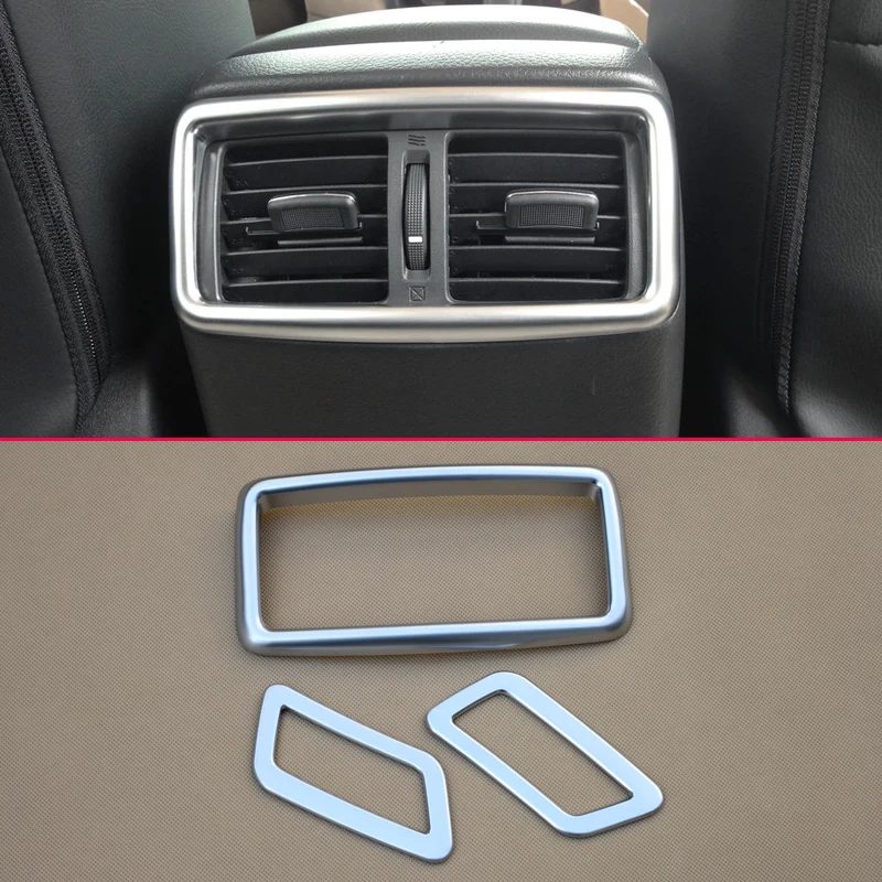 Car Inner Matte Chrome Dashboard Air Condition Vent + Rear Air Outlet