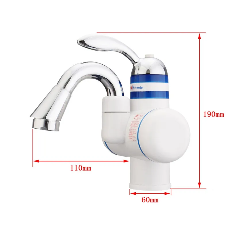 Tankless Instant Electric Water Heater Kitchen Basin Faucet Waterproof Hot And Cold Bathroom Mixer Water Taps Single Handle 220V