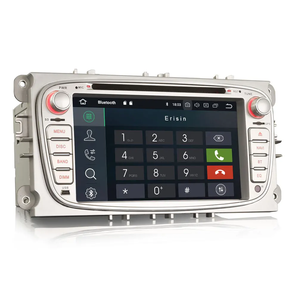 Sale Erisin ES7409F 7" Android 8.0 Octa core 4G RAM Car DVD GPS Radio DVR DAB+ DVD For Ford Mondeo Focus S/C-Max Galaxy 3