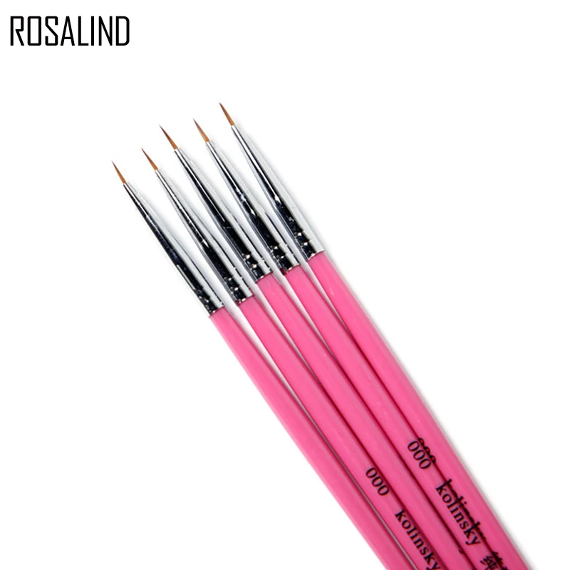 ROSALIND 5 шт./лот кисть для ногтей акриловая УФ гель для ногтей краска для рисования ручка вкладыш кисти инструмент для маникюра Инструменты
