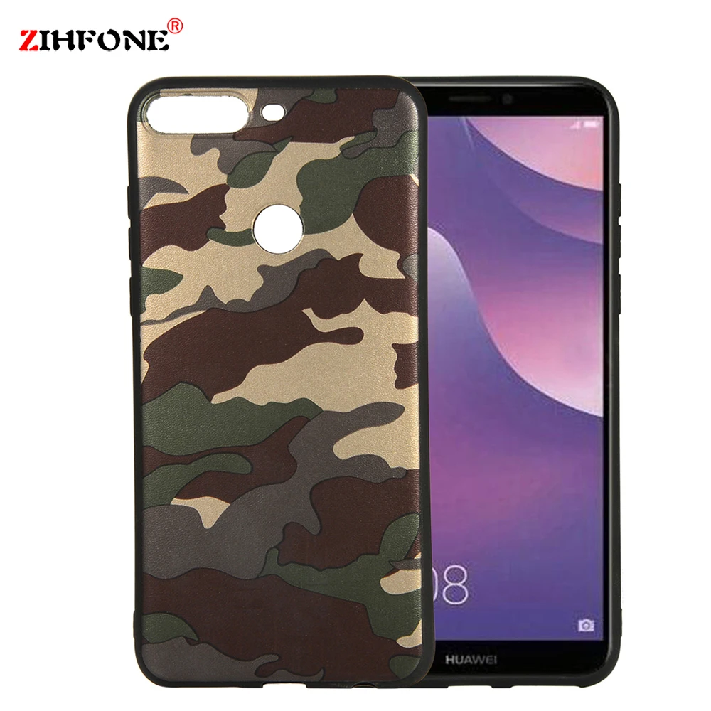 

Army Camo Camouflage Case For Huawei Honor 7C Pro 7A Soft TPU Silicone Phone Cases Back Cover For Huawei Y5 Y7 Prime 2018 Case