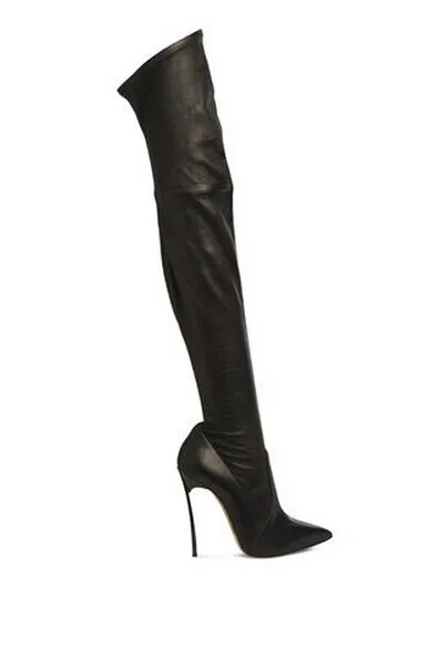 Señoras Mujer 2018 Medias Botas Botines Tamaño Cuero Femininas Picture Zapatos Extrema Calcetín as Tacones La Picture Rodilla As Grande Stretch Altos Sobre SFBa6Sxw