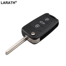 LARATH Folding Flip Key Shell For Hyundai I30 IX35 Replacement Car Remote Key Case Covers Uncut blade 3 Buttons