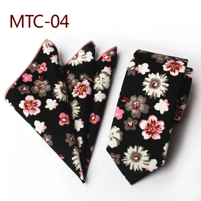 6 см мужской галстук Карманный Набор полотенец с цветочным принтом хлопок мужской галстук мужской модный Повседневный набор галстуков OPP пакет - Цвет: 4