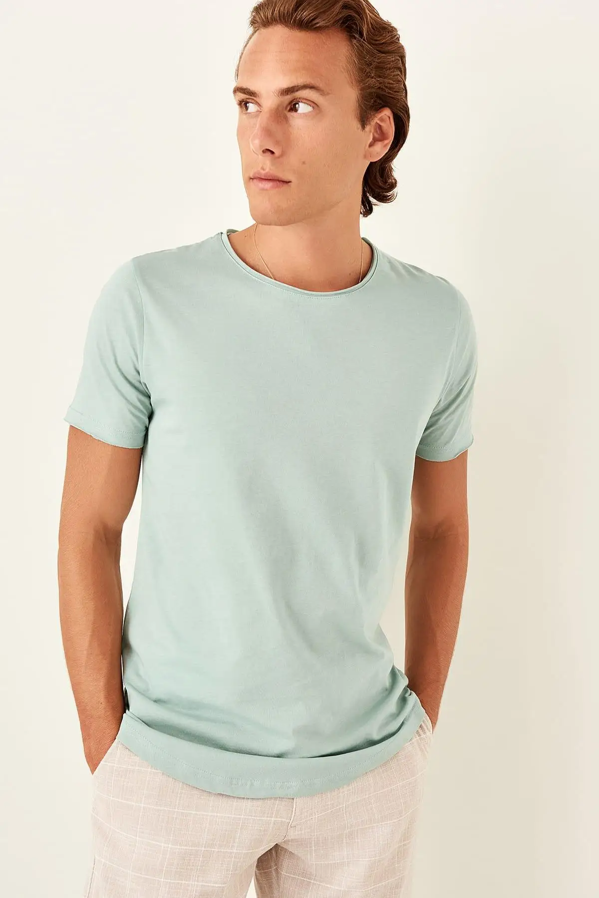 

Trendyol Mint Male Short Sleeve Cycling Neck T Shirt TMNSS19TS0461