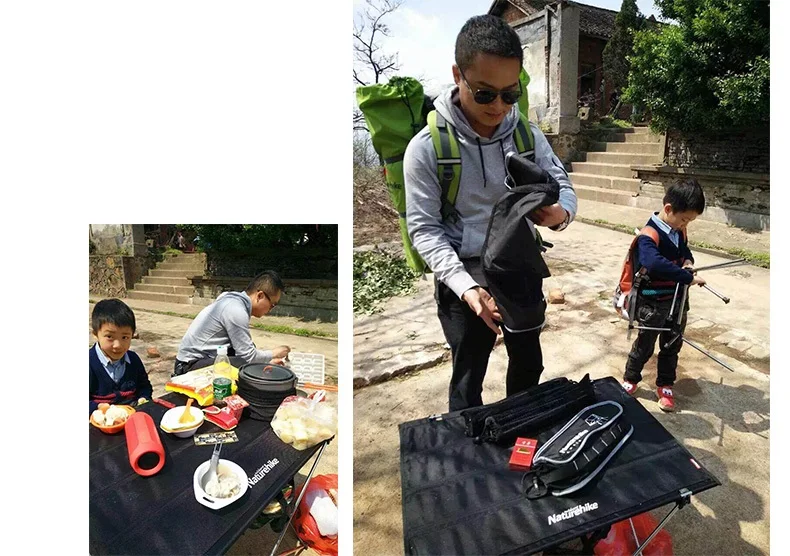Mesa de Piquenique de Acampamento Mesa em um Bolsa-leve e Fácil de Transportar para Camping Dobrável Portátil Compacto Roll-up Caminhadas 16 Esporte e Lazer