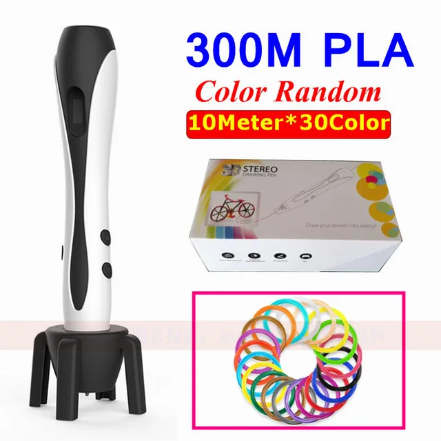 Best Offers Child Birthday Present 3D Pens Optional 1.75MM Glowing PLA Filament 3D Creative Pen With Pen Holder Kid DIY Drawing Tool Pen 3D