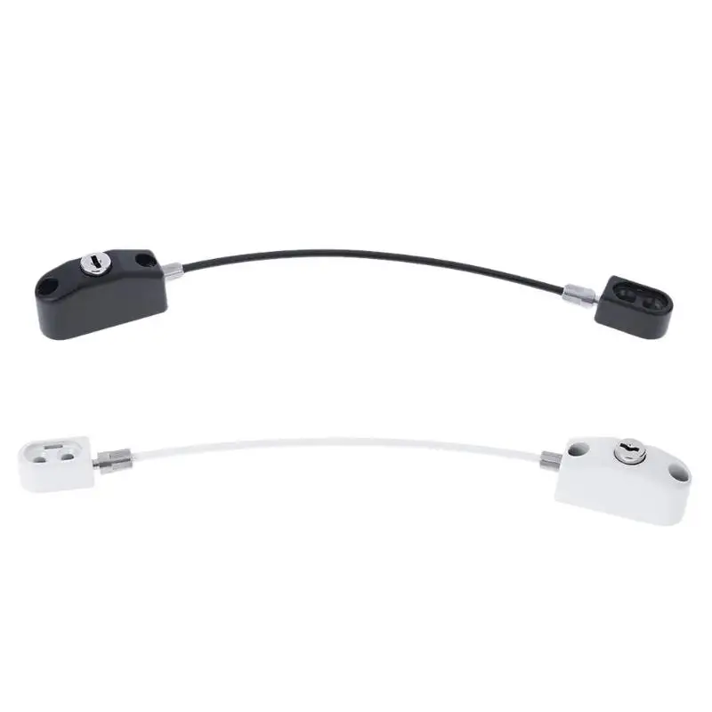 

Safety Device Key Lock Door Window Restrictor Safety Device Key Lock Child Safe 20CM Cable Limit White black aluminum alloy