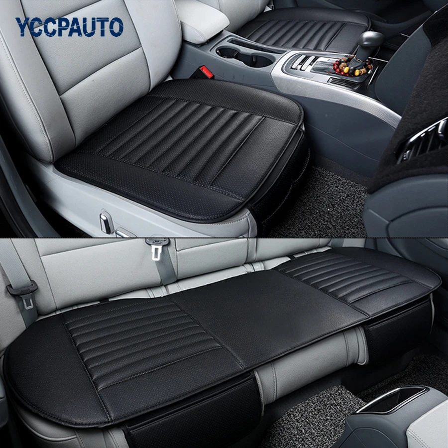 Car Seat Cover Styling Four Seasons Leather Breathable Car font b Interior b font Seat Protective