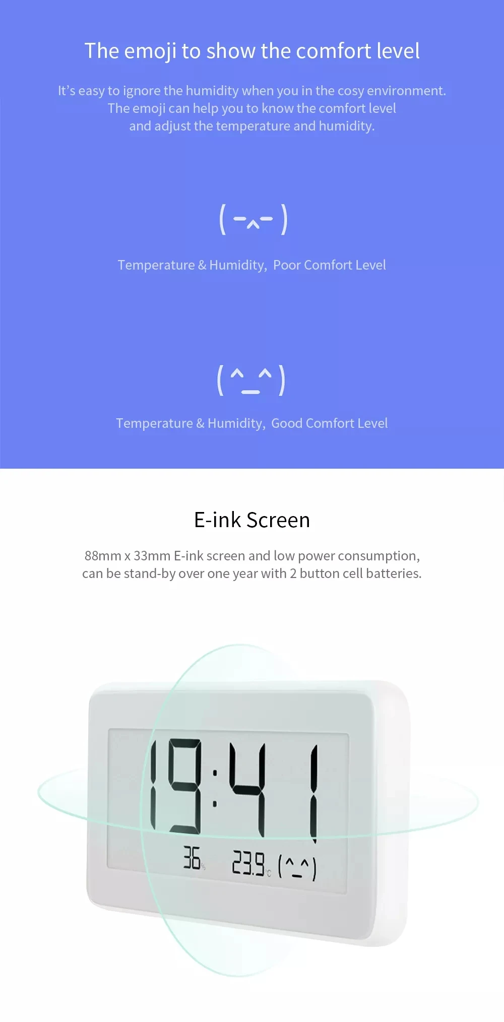 Xiaomi Mijia BT4.0 беспроводной умный электрический цифровой Часы гигрометр термометр электронные чернила измерительные приборы температуры