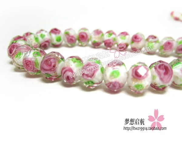 10 шт./лот) 8*6 мм граненые стеклянные бусины Rondelle Lampwork для изготовления ювелирных изделий