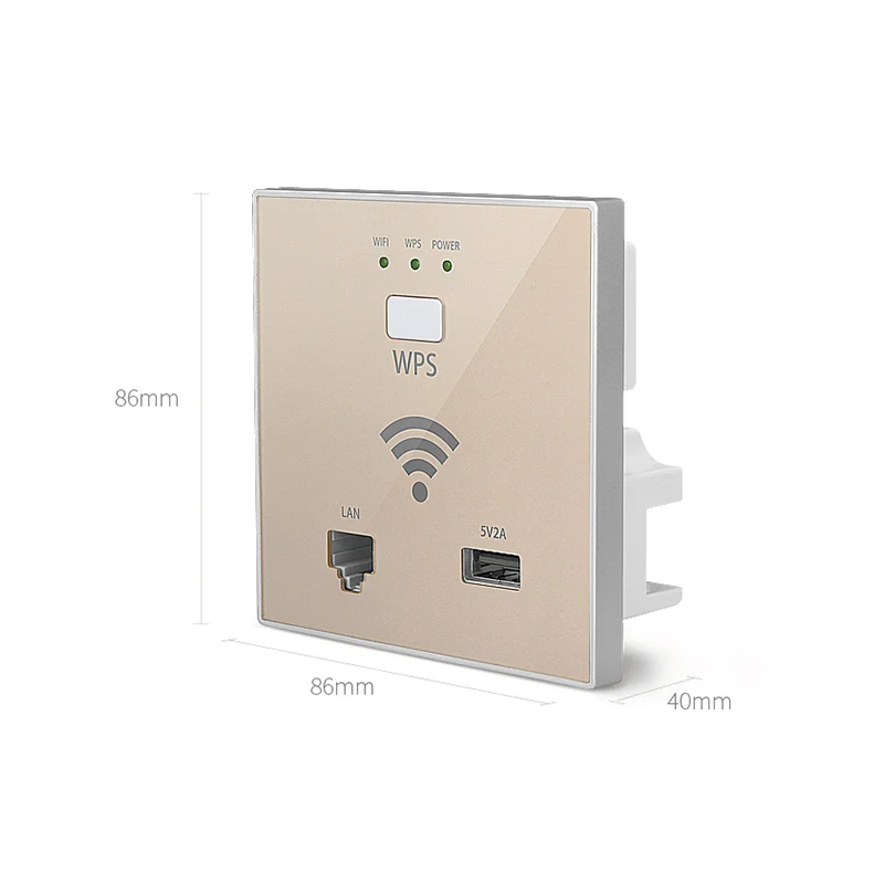 

300Mbps in Wall WiFi Access Point Wireless Socket AP for Hotel WiFi Project Support AC Management RJ45 USB port WPS Encryption