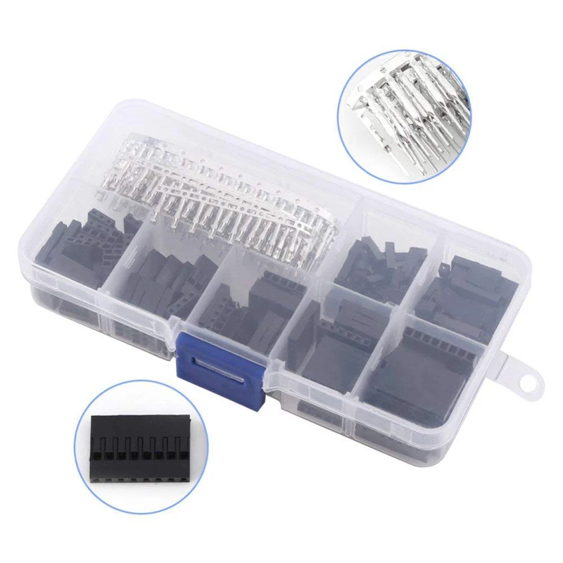 310pcs Wire Cable Jumper Pin Male + Female Cable Jumper Pins Connectors Housing Assortment Kit 8
