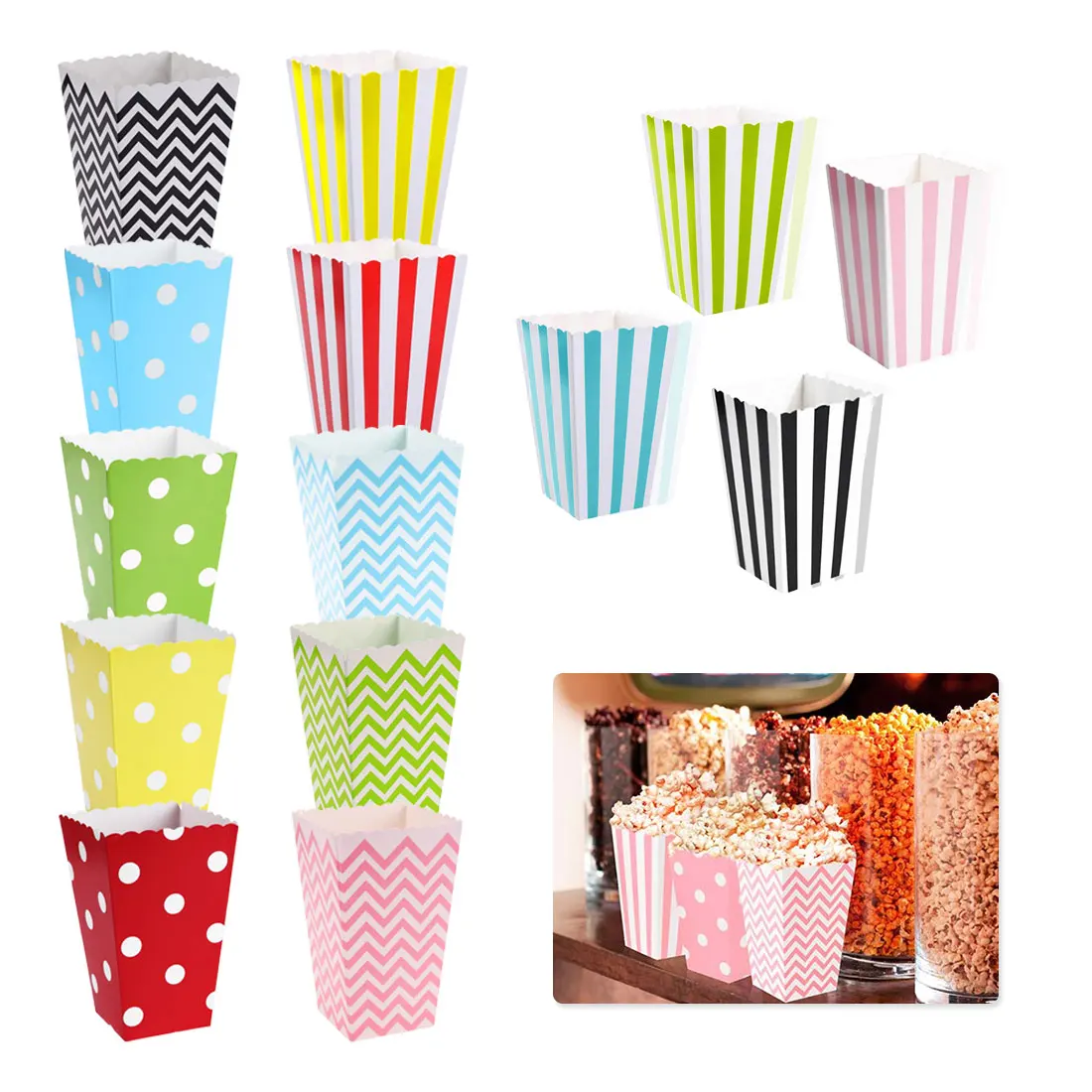 

Candy Favor Paper Bags decorations 12pcs/lot Wave Pot Pattern Folding Candy Boxes Birthday Party Wedding party supplies
