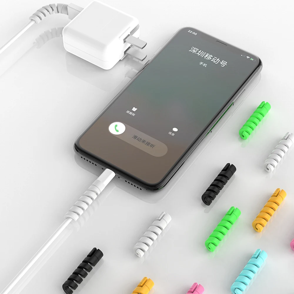 

Buyruo 2Pcs Cable Protector Silicone Bobbin Winder Wire Cord Organizer Cover for Apple iphone USB Charger Cable Cord