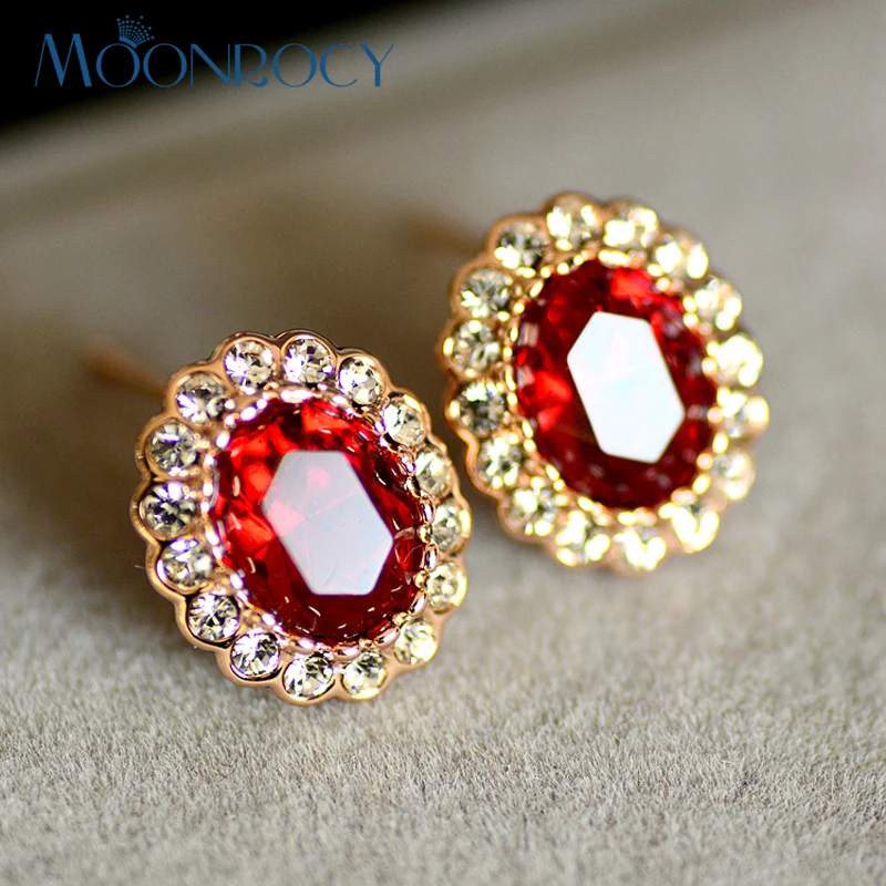 Серьги MOONROCY с фианитами женские модные ювелирные украшения цвета розового