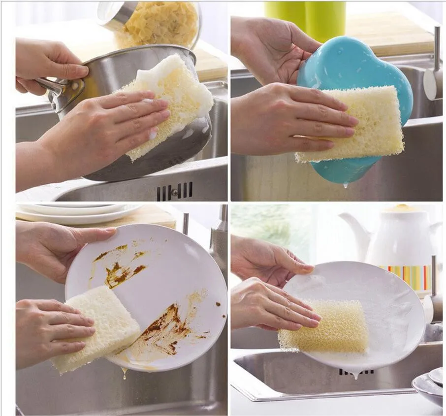 2 шт/партия, Корейская кухонная губка с имитацией мочалки, щетка для мытья посуды, бытовые чистящие инструменты и аксессуары