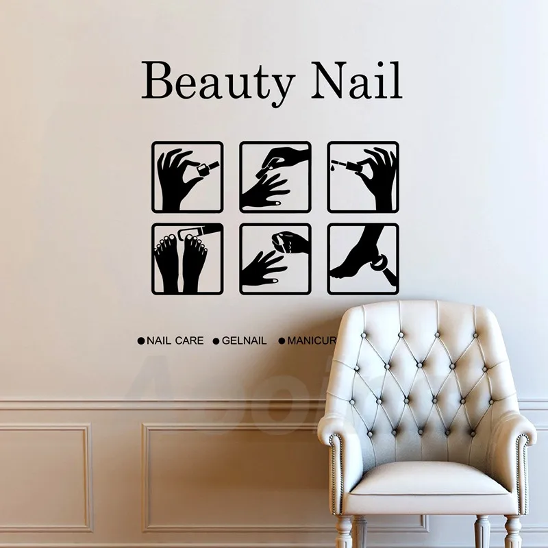 Nail Beauty Salon Vinyl Art Wall Decals Shop Decor